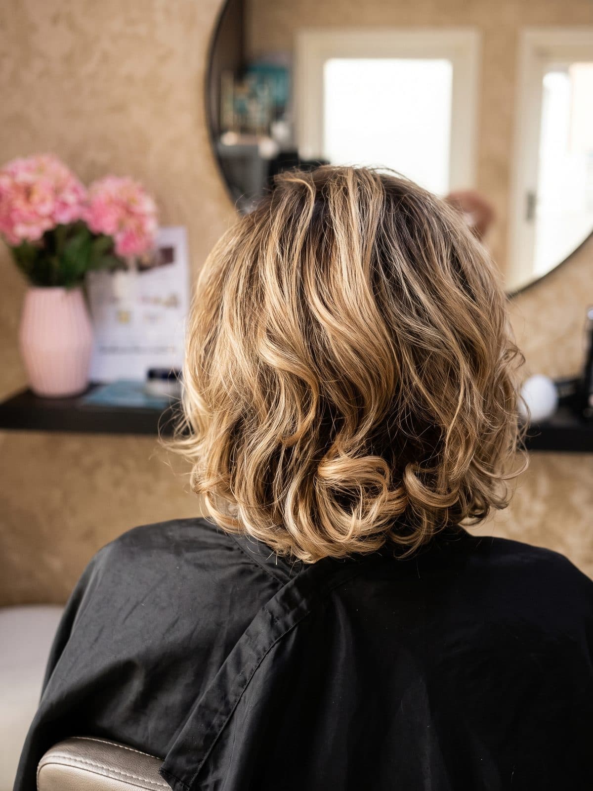 Na: halflang blond haar met zachte slag
